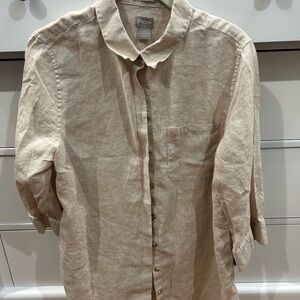 Chico's Beige Casual Button Down Shirt